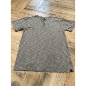 Hurley Boys Henley Grey 3 Button T-Shirt Size XL